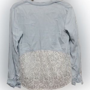 Anthropologie Holding Horses Chambray & Lace top!